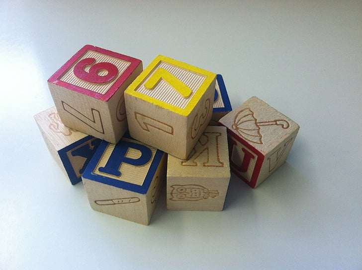 building blocks, toys, play, cubes, dices, wooden, currency