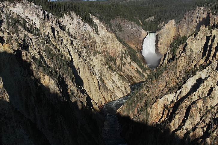 lagere yellowstone valt, waterval, nationaal park, Wyoming, Verenigde Staten, landschap, buitenshuis