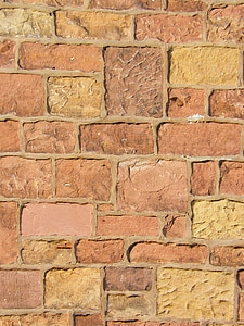 Ziegelmauer, Ziegel, Sand Stein, Wand, Naturstein, Textur, Struktur