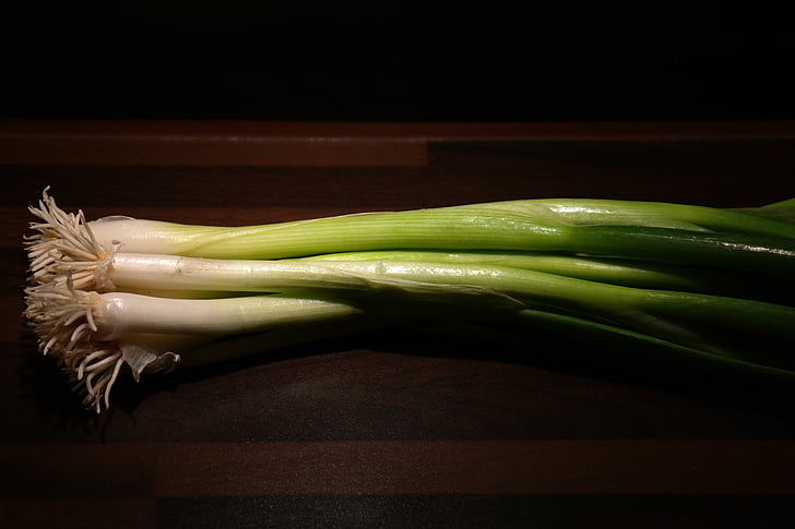 winter onion, leek, root, stalk, vegetables, crop, plant