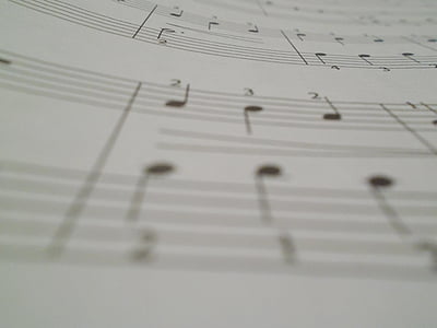 muzica, note, hârtie, muzicale, sunet, melodie, înalte
