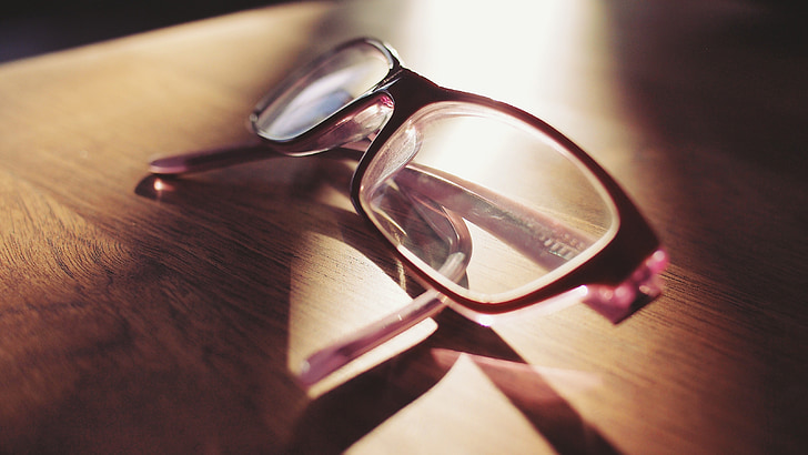 lunettes de vue, lentilles, lecture, à la recherche, vue, vision, objectif