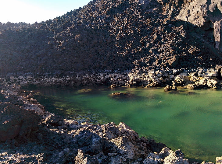Gran canaria, La palma, Los volcanes de Teneguíal, Hispaania, Euroopa, vulkaaniline järv, Lake