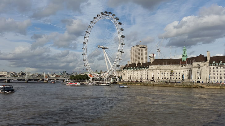 Londyn, London eye, Wiedeńskie koło diabelskie, Anglia, Wielka Brytania, atrakcje turystyczne, River thames