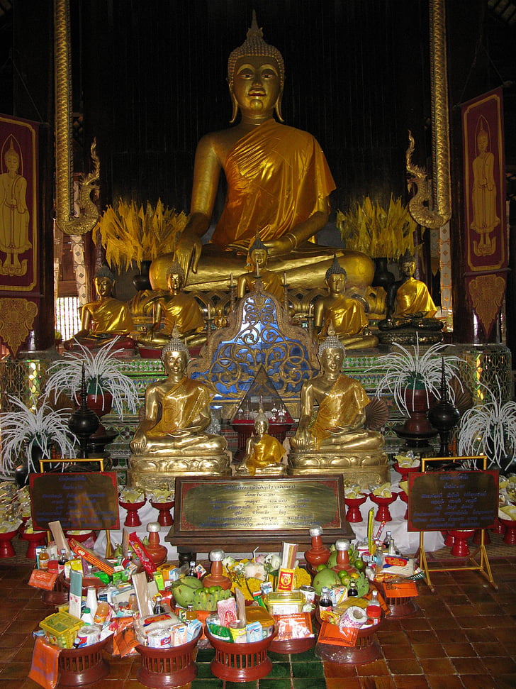 Chiang mai, Temple, Bouddha, Or, bouddhisme
