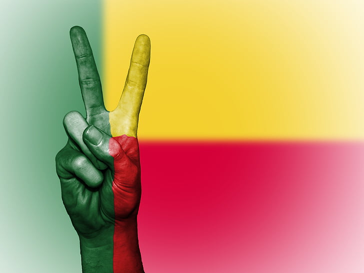 Benin, flagg, fred, bakgrunn, banner, farger, land