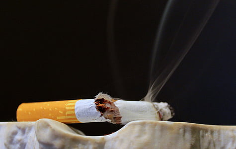 cigarett, den sista cigaretten, rökning, askkopp, cigarettfimp, Aska, cigarett slutet