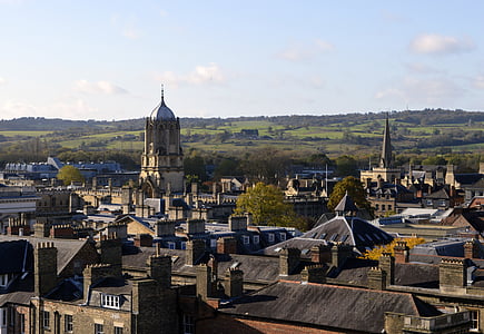 oxford, town, skyline, buildings, architecture, england, old