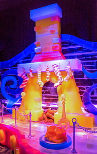 ice exhibit, gaylord palms, ice sculptures, ice, exhibition, winter, cold