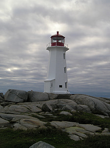 világítótorony, Új-Skócia, Peggy cove, Kanada, tenger, tengerpart, rock - objektum