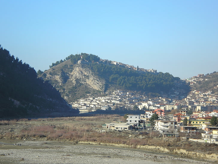 Berat, Albania, slottet, Balkan, Europa, Kala, mangalem