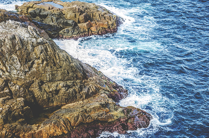blu, Costa, oceano, formazione rocciosa, rocce, mare, vista sul mare