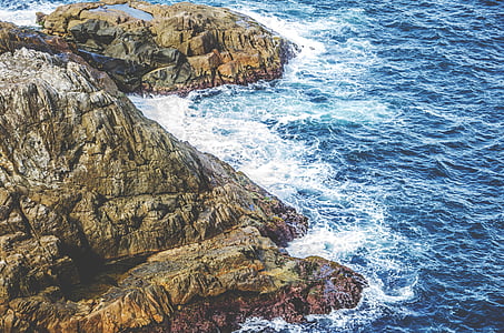 azul, Costa, Océano, formación rocosa, rocas, mar, paisaje marino
