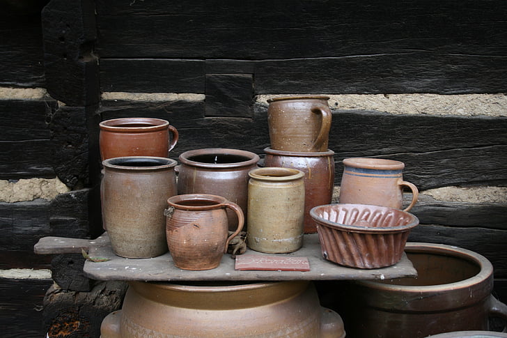 poterie, pots de, céramique, son, travail de la main, navires, Tonkunst