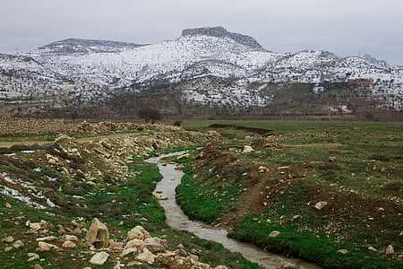 Mountain, talvi, River, maisema, Taylor, Mardin, Turkki