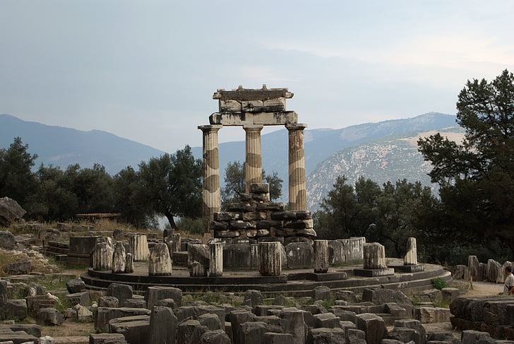 Delphi, Griekenland, oude, Athena, heiligdom, Archeologie, geschiedenis