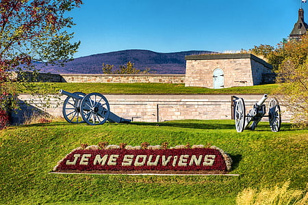 Canon, memoria, militar, Ciudadela, Québec, murallas, paisaje