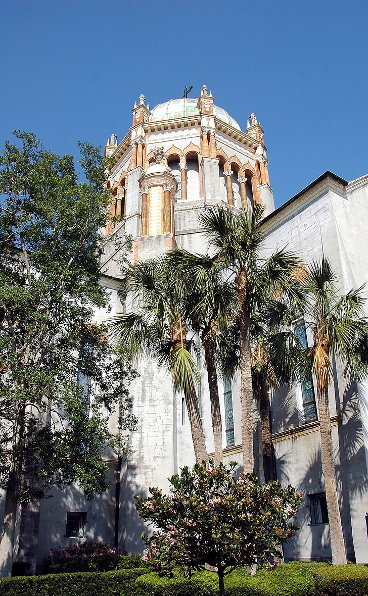 Église, Cathédrale, Saint-Augustin, Floride, steeple, historique, point de repère