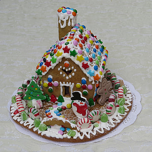 gingerbread house, kue, jahe, dekorasi, Natal, permen, Manis