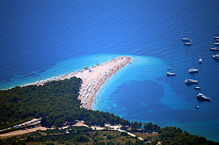 bol, mer, Adria, Croatie (Hrvatska), Corne d’or, plage, littoral