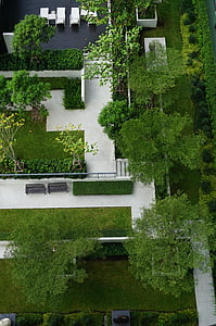 Garten, Design, Ansicht von oben, Landschaft, Grün, Urlaub, Bäume