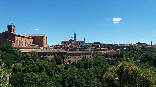 Siena, landskap, sommar, Toscana