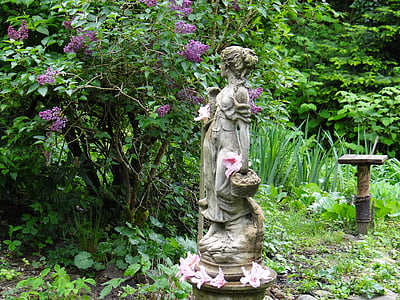 jardí, primavera, figura, decoració