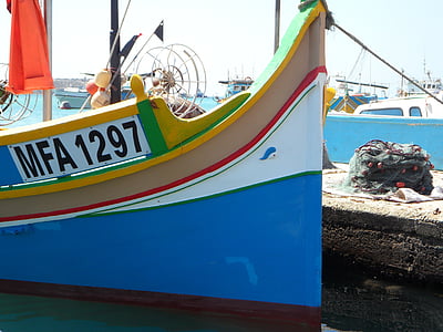 Marsaxlokk, port, luzzu, uzzus, Malta, colorat, pitoresc