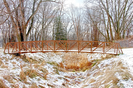 pješački most, Zima, snijeg, hladno, LED, Sezona, tok