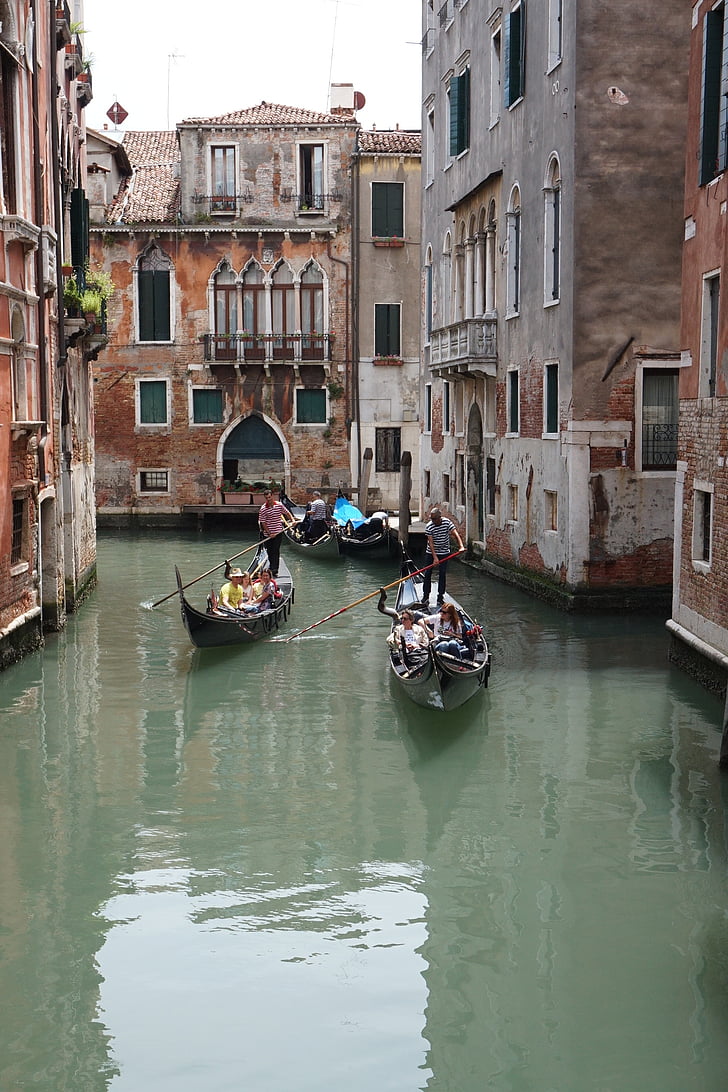 gondole, Venise, architecture, Italie, voyage, l’Europe, canal