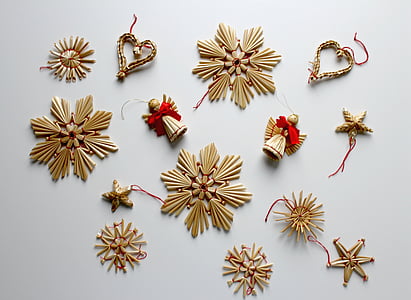 Christmas, photo de Noël, Star, poinsettia, bijoux, décoration, images de Noël