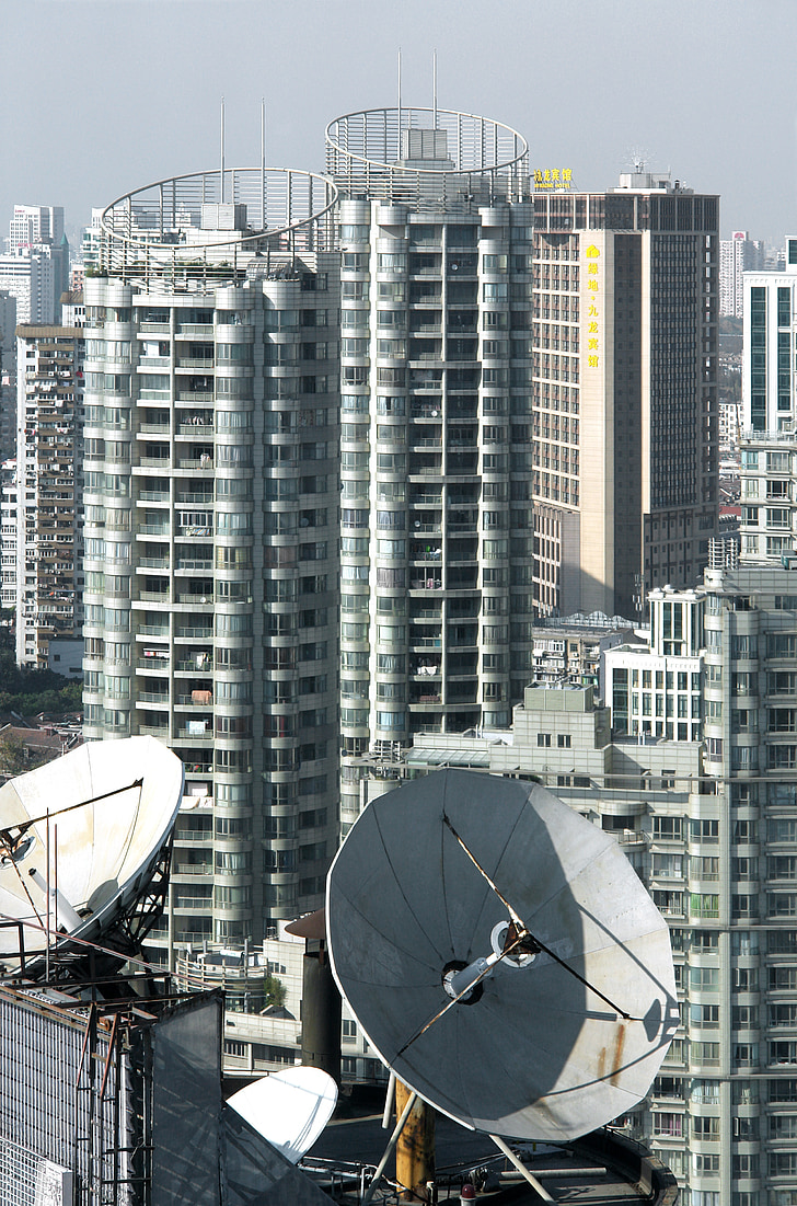 paysage urbain, par satellite, Shanghai