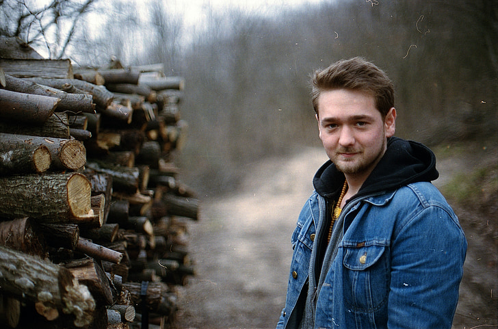 lumber, young man, male, man, wood, young, hiking