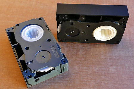 VHS, vidéo, cassette, médias, vieux, ruban adhésif, Retro