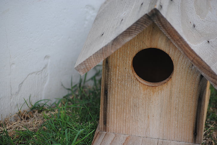 Birdhouse, houten, hout, huis, decoratie, handgemaakte, buiten