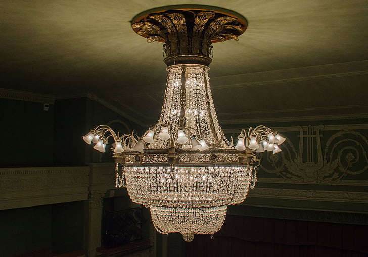 chandelier, ceiling, headlamps, ceiling luminaire, light, yellow, candelabra