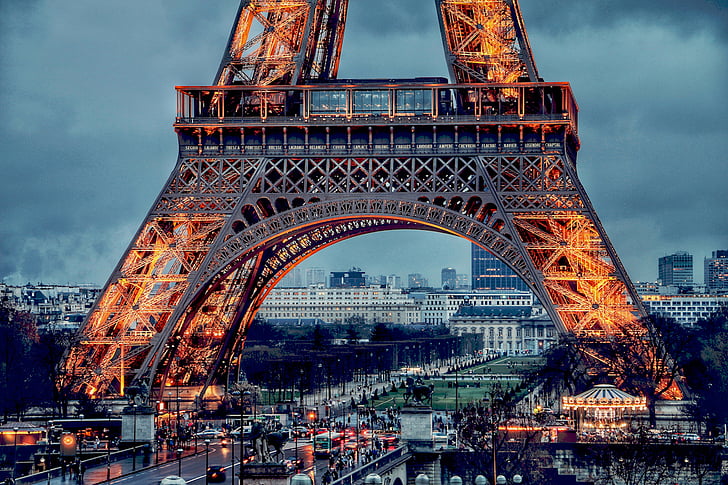 llocs, punt de referència, arquitectura, estructura, París, Europa, Eiffel