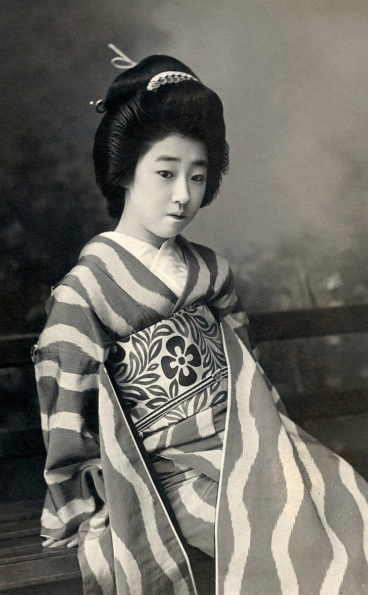 geisha, retro, anyada, japonès, Àsia