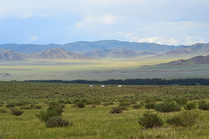 Mongolia, stepa, Yurts, Altai