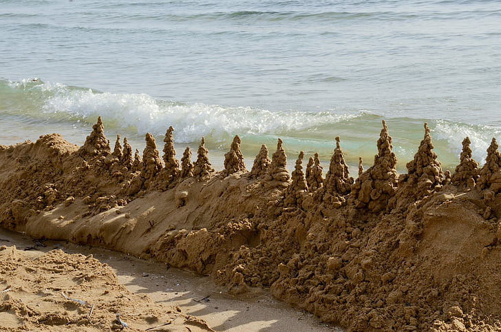 beach, sand, art, castle, beach castle, abstract, play