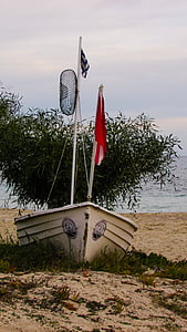 човен, пляж, море, Осінь, після обіду, Кіпр