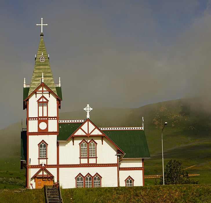 Igreja, Húsavík, Islândia, arquitetura, Cristianismo