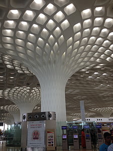 국제 공항, 뭄바이, 아키텍처, 실내, 천장