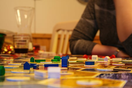 gioco da tavolo, giocare, pezzi, strategia, considerazione, la costruzione del