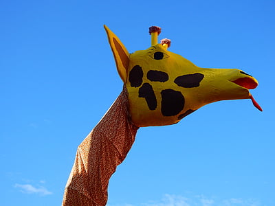 Carnaval, mover-se, girafa, desafio motivacional, motivo, papel machê