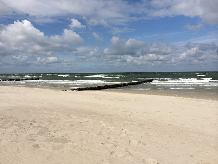 Strand, Meer, Ostsee, Buhnen, Wasser, Urlaub, Rest
