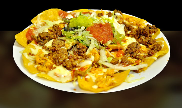 comida, mexicano, bolo de carne, comida mexicana, abacate, nachos, tortilhas de