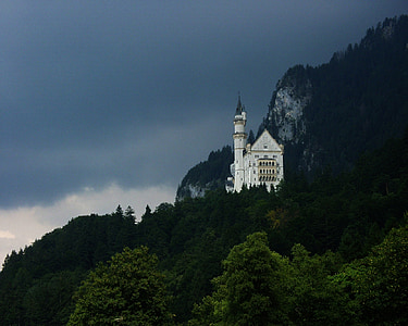 Neuschwanstein, Castelo, Baviera, barroco, século XIX, Neo-românico, Palácio