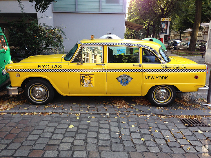 taxi de NYC, taxi, Berlín, taxi groc, vell, auto