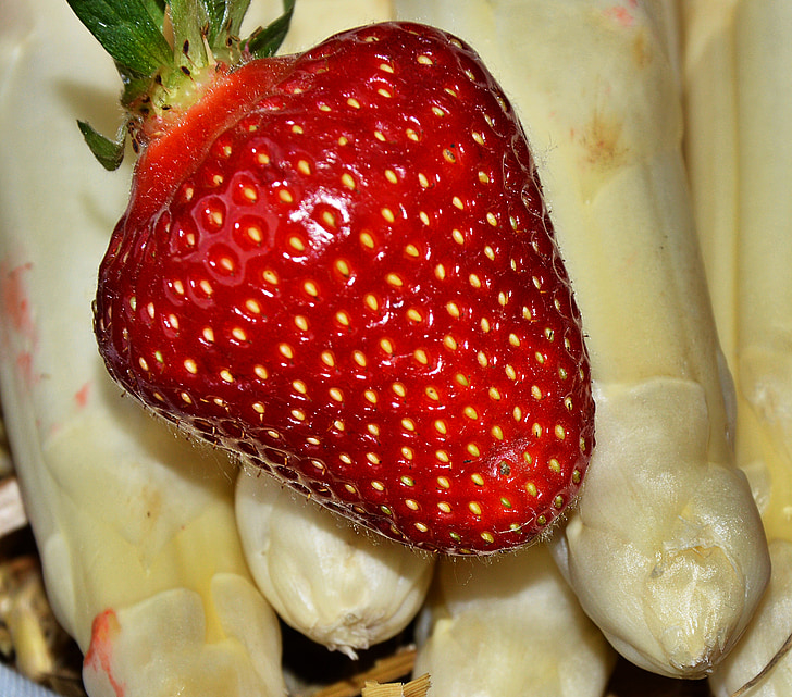 strawberry, asparagus, tasty